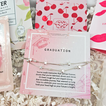Luxury Graduation Pamper Gift Box With Silver Plated Bracelet, 2 of 8