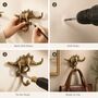 Vintage Brass Dinosaur Wall Hooks Set Of Two, thumbnail 5 of 9