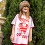 Going Out Out Santa Girls' Christmas T Shirt, thumbnail 1 of 4