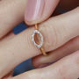 18ct Gold Plated Diamond Oval Ring, thumbnail 4 of 6