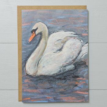 Swan Art Greeting Card, 2 of 2