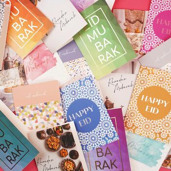 Eid Mubarak Greeting Cards 6pk Watercolours, 2 of 2