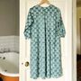 Kaftan Florence Nightdress In Sage Posy, thumbnail 2 of 4