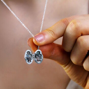 Sterling Silver Oval Daisy Locket, 4 of 8