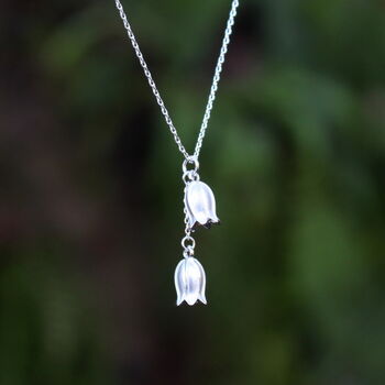 Silver Bluebell Pendant Necklace, Silver Plated, 2 of 2