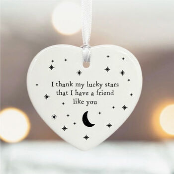 Personalised Porcelain Heart Thank My Lucky Stars That I Have Friend Like You Gift, 4 of 4