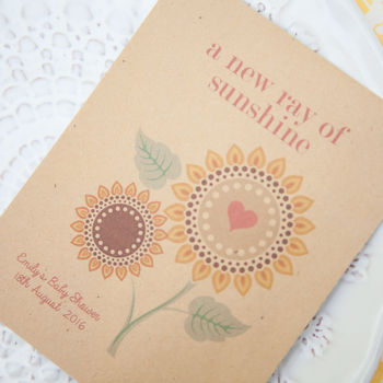 10 ‘Ray Of Sunshine’ Seed Packet Baby Shower Favours, 3 of 6