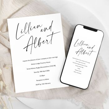 Script Digital Or Printable Download Wedding Invitation, 3 of 5