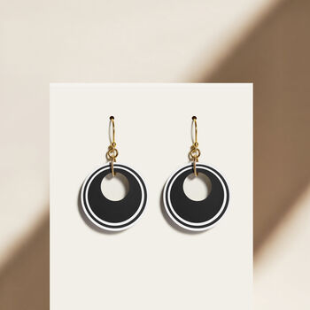 Black And White Circular Earrings, 3 of 7