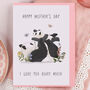 Mother's Day Card For Mum With Funny Panda Design, thumbnail 3 of 3