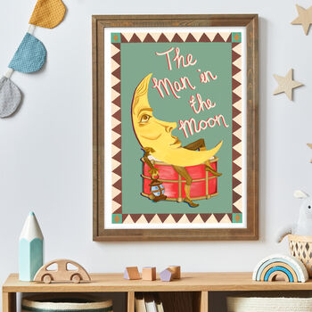 The Man In The Moon Vintage Nursery Print, 3 of 12