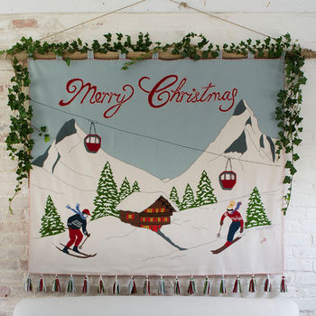 Alpine Merry Christmas Wall Hanging In Pure Wool, 3 of 3