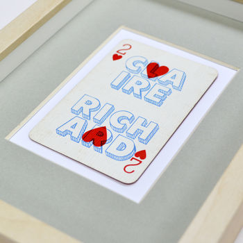 Two Hearts Personalised Vintage Playing Card Print, 5 of 7