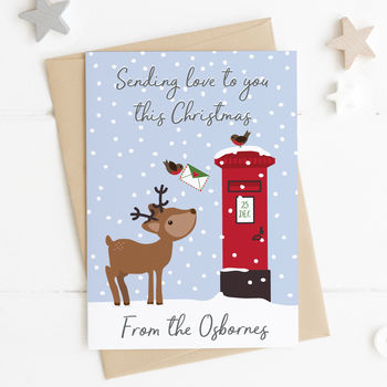 Sending Love At Christmas Personalised Card, 3 of 4