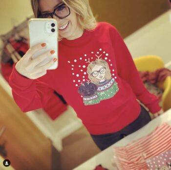 Personalised Me And My Dog Christmas Sweatshirt Jumper, 2 of 12