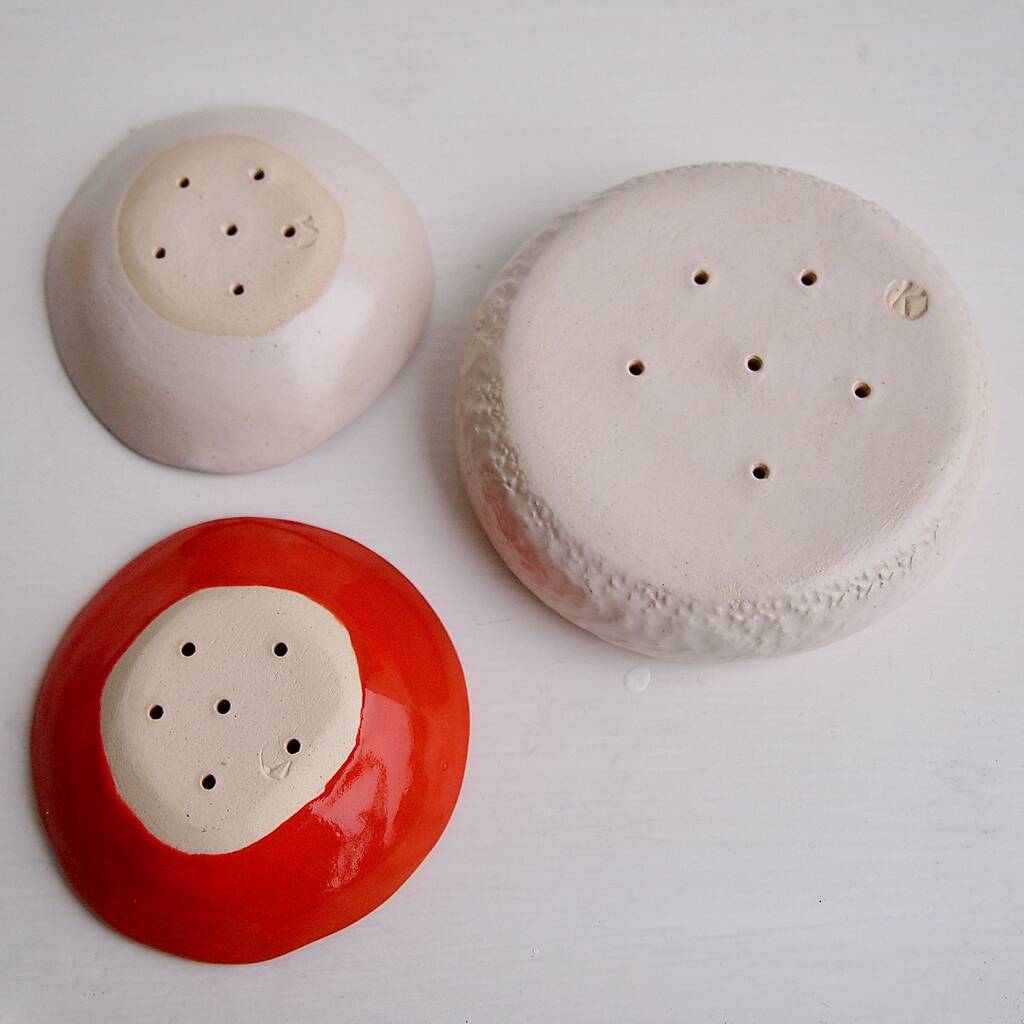 Handmade Orange Ceramic Soap Dish By