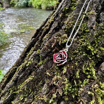 Red Rose Flower Necklace, 3 of 4