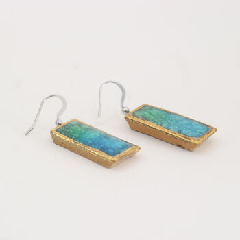 Emerald Turquoise Lagoon Drop Earrings, 3 of 3