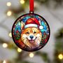 Shiba Inu In Santa Hat Suncatcher Decoration, thumbnail 6 of 6