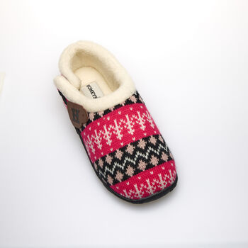 Trudie Pink Black Nordic Women's Slippers Indoor/Garden Shoes, 10 of 11