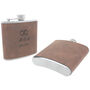 Personalised Soft Brown Leather Infinity Hip Flask, thumbnail 3 of 6