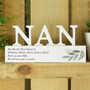 Personalised Botanical Wooden Ornament For Nan, thumbnail 2 of 4