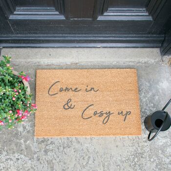 Come In And Cosy Up Print Doormat, 3 of 6