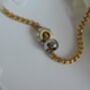 Gold Chunky Rolo Chain Necklace With Pearl Charm And Silver Bead Pendant, thumbnail 6 of 12