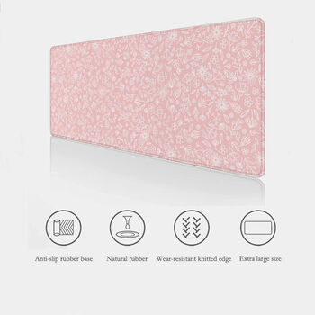 Soft Pink Floral Desk Mat, 6 of 7
