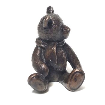 ‘Monty’ Solid Bronze Miniature Teddy Bear In Gift Box, 4 of 5