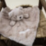 Personalised And Embroidered Beige Soft Furry Bear Comforter, thumbnail 1 of 5