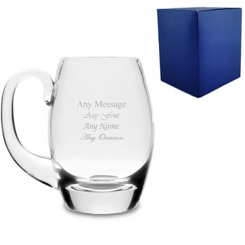 Personalised Engraved Glass Tankard 887ml, 2 of 5
