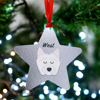 Westie Dog Gift Christmas Decoration Personalised, 7 of 7