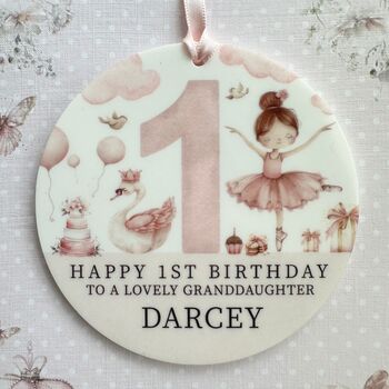 Any Age, Any Relation, 1st Birthday Or Any Age Pink Ballerina Keepsake Card, 4 of 4