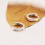 Cz Crystal Pave Huggie Hoops Earrings Sterling Silver, thumbnail 6 of 10