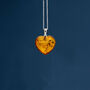 Sterling Silver Baltic Amber Heart Necklace, thumbnail 2 of 9