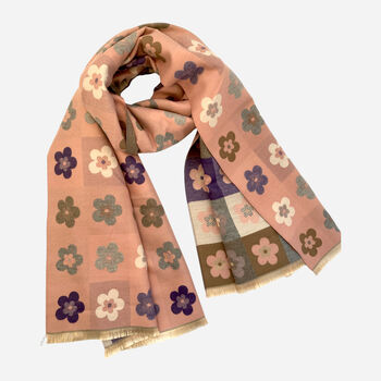 Pink And Purple Flower Winter Scarf, 2 of 4