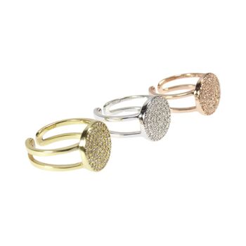 Adjustable Disc Ring Rose Or Gold Plated 925 Silver, 6 of 11