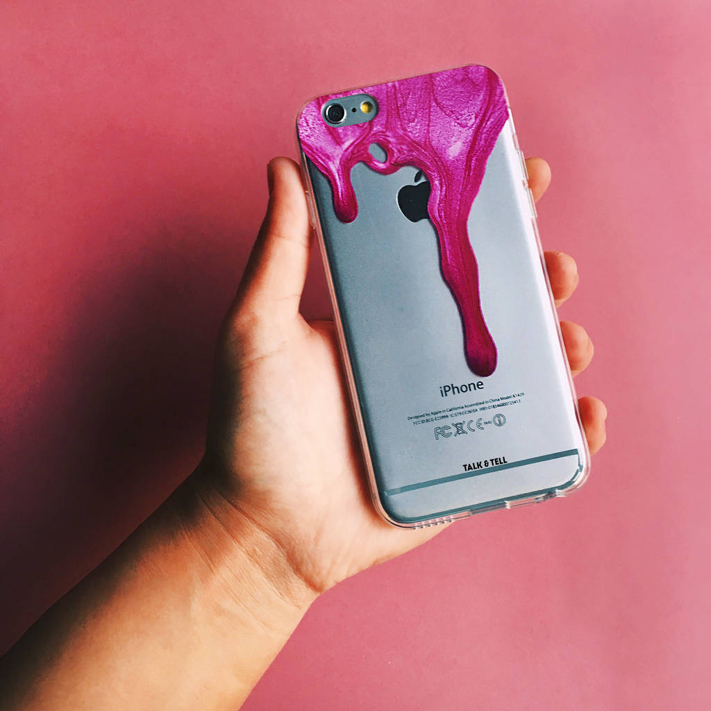 pink drip iphone case by talk & tell