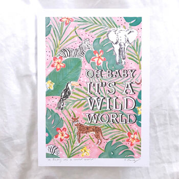 'Oh Baby It's A Wild World' Illustrated Print, 4 of 4