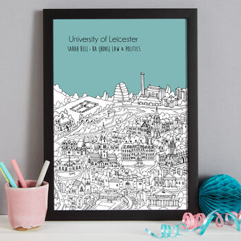 Personalised Leicester Graduation Gift Print, 5 of 9