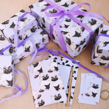 Fairy Cat Eco Friendly Wrapping Paper Pack, 3 of 8