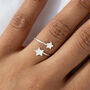 Sterling Silver Stars Crossover Skinny Ring, thumbnail 1 of 9