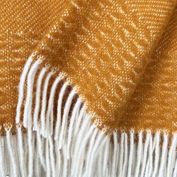 Uptown Wool Throw Ocre, 4 of 6