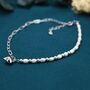 Sterling Silver Freshwater Pearl And Paperclip Beaded Bracelet With A Heart Charm, thumbnail 6 of 12