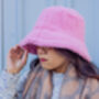 Pink Fluffy Teddy Bucket Hat, thumbnail 3 of 6