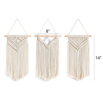 Pack Of Three Macrame Wall Hanging Home Decoration, 3 of 4
