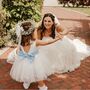 Sparkly Tulle Heart Back Flower Girl Dress, thumbnail 5 of 12