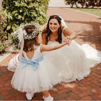 Sparkly Tulle Heart Back Flower Girl Dress, 5 of 12