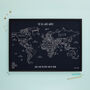 Personalised World Travel Pinboard Map With Pins, thumbnail 5 of 12